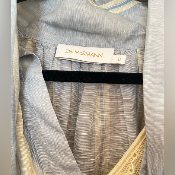 Zimmermann Lyrical Lace Edge Linen Silk Mini Dress Sz 0 - Picture 7 of 11